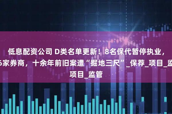 低息配资公司 D类名单更新！8名保代暂停执业，涉6家券商，十余年前旧案遭“掘地三尺”_保荐_项目_监管