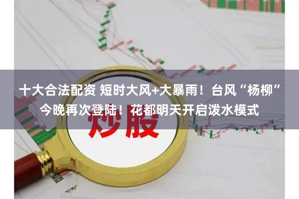 十大合法配资 短时大风+大暴雨！台风“杨柳”今晚再次登陆！花都明天开启泼水模式